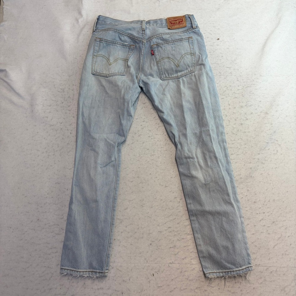 Levi's 501 CT Jeans Womens 24 Light Blue Distressed Frayed Hem - Picture 4 of 12